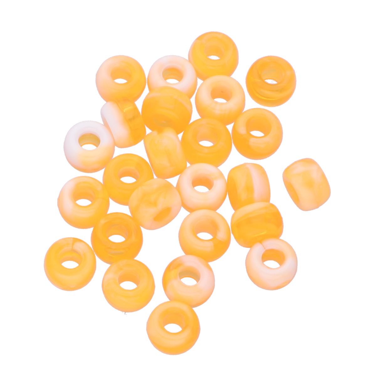 Orange Acrylic Beads - 25 pcs