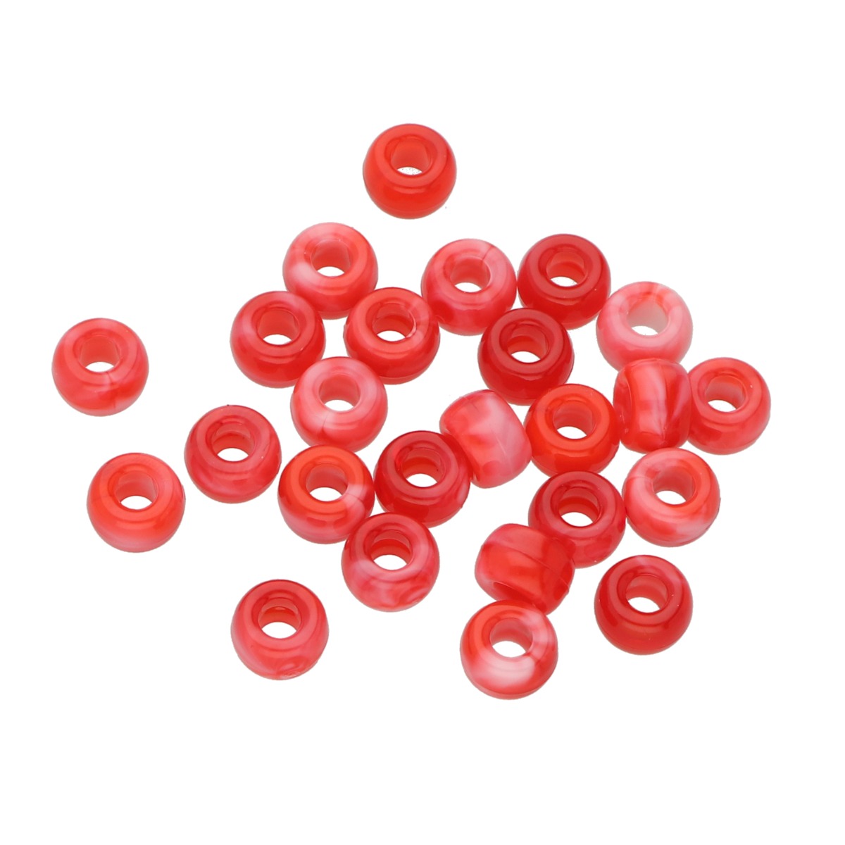 Red Acrylic Beads - 25 pcs