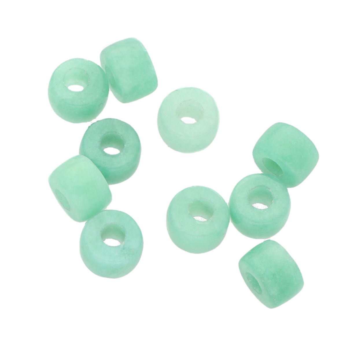 Sea Green Dyed Jade Beads - 10 pcs